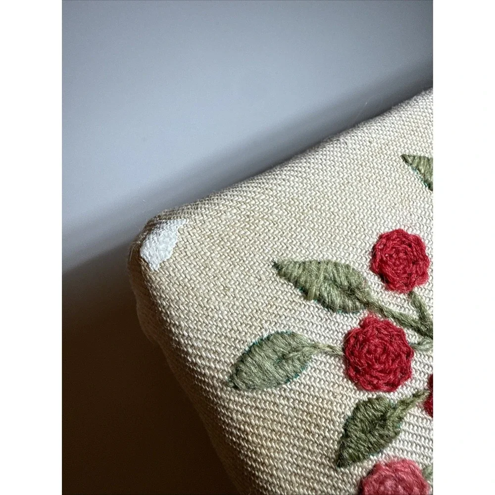Vintage needlepoint footstool